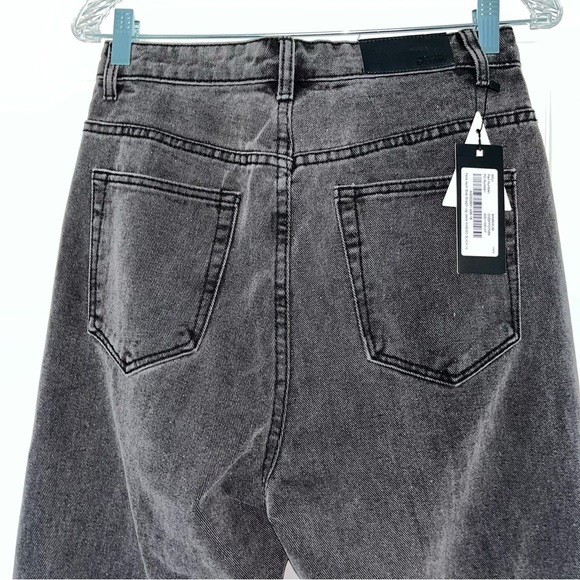 NASTY GAL asymmetric strap straight leg denim jeans high rise size 6 - Picture 8 of 15